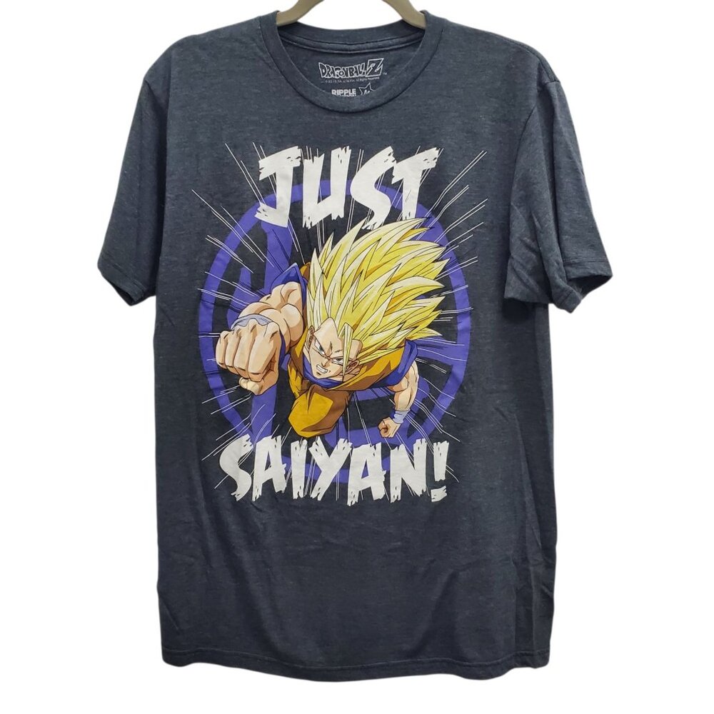 Dragonball Z x Ripple Junction Goku Just Saiyan Charcoal Anime Graphic Tee M‎